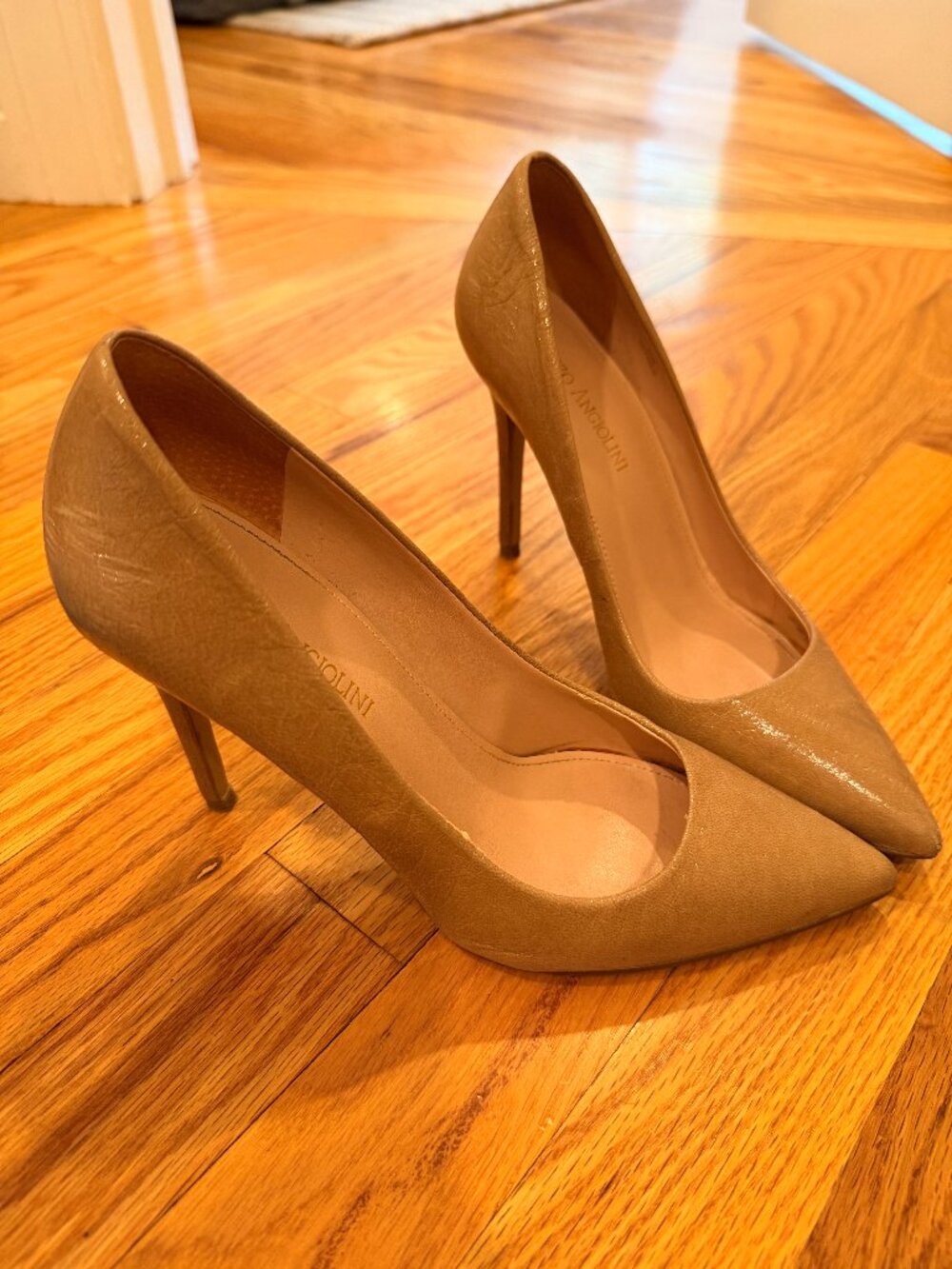 Enzo Angiolini Nude Leather Pumps